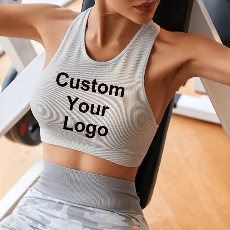 Sleeveless Tank Tops Tees Women Custom Your Logo Solid Casual Fashion Crop Top Ladies High Street Tie Up Croptop Summer Fitness - AMULET RING STORE