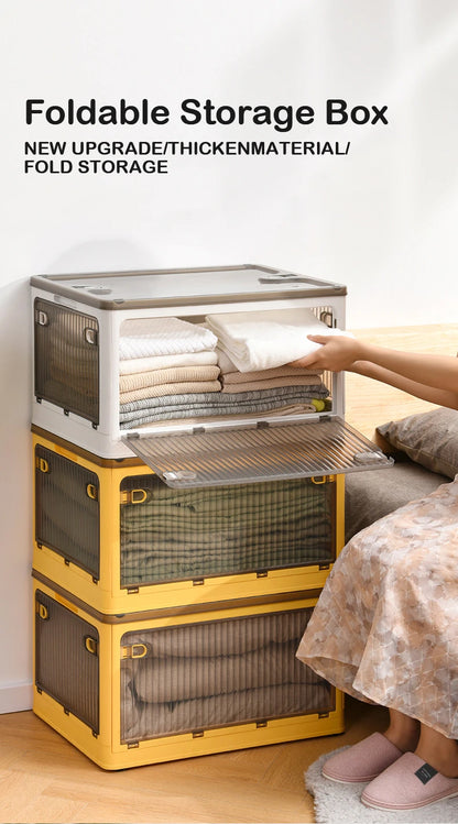 Foldable Storage Box Closet Organizer with Wheels Outdoor Stackable Sundries Organizer Clothes Quilts Toys Books Storage Box - AMULET RING STORE