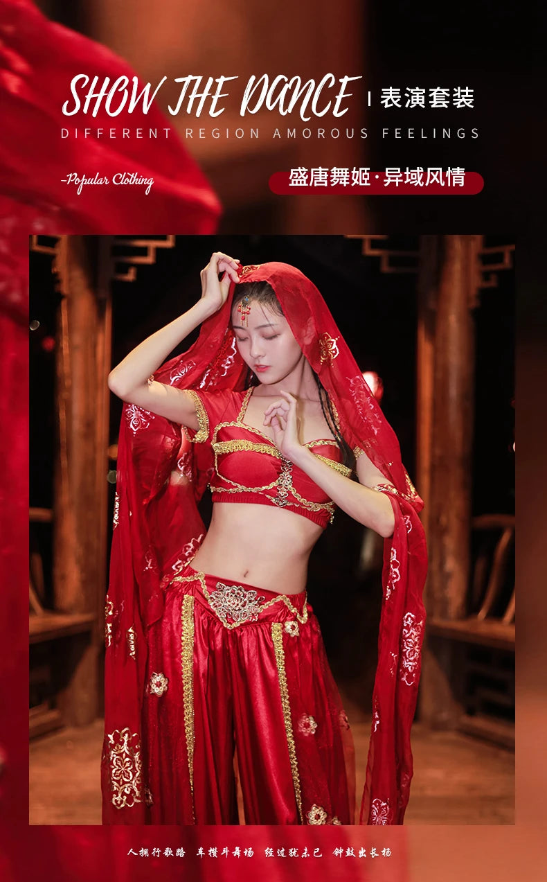 2025 summer new Indian traditional clothing Indian dance costumes improved saree women sexy Indian sequins belly dance dress a6