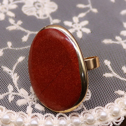 Irregular Natural Amethyst Rings Open Adjustable Green Aventurine Agate Finger Ring for Women and Men  Fashion Jewelry Ring Gift