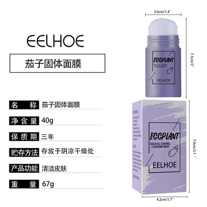 Green Tea Eggplant Solid facial mask Smearing Mud Mask Stick Cleaning Pore Dirt Moisturizing Oil Control Facial Care Product - AMULET RING STORE