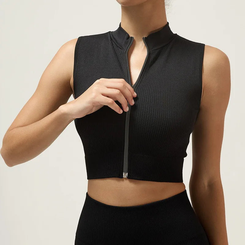 Fitn Yoga Clothes Set High Collar Zipper Bal ort Sve Long Sve orts Women's Sportswear Tee-quarter Length ...