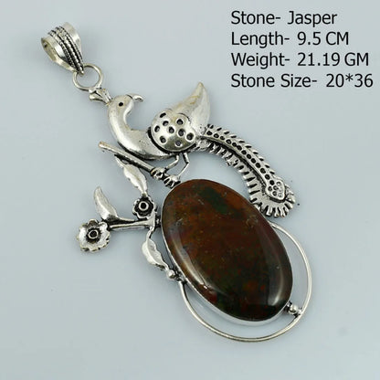 Genuine  Jasper Sodalite  Agate Turquoise   Pendant