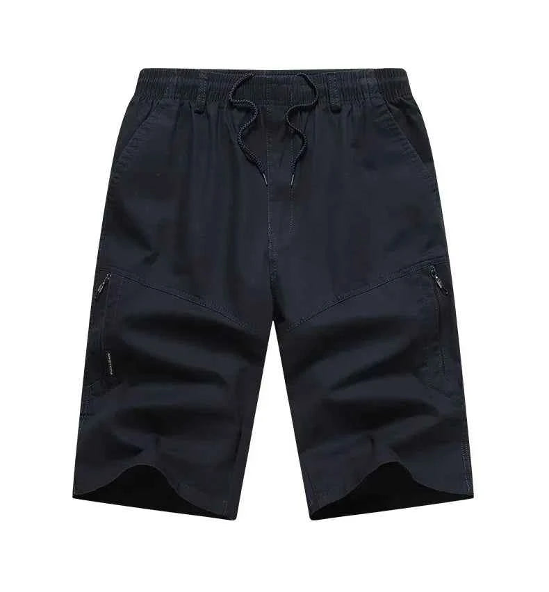 Classic Cargo Shorts Men Zipper Pocket Casual Knee Shorts Loose Straight Cotton Work Shorts Man Clothes