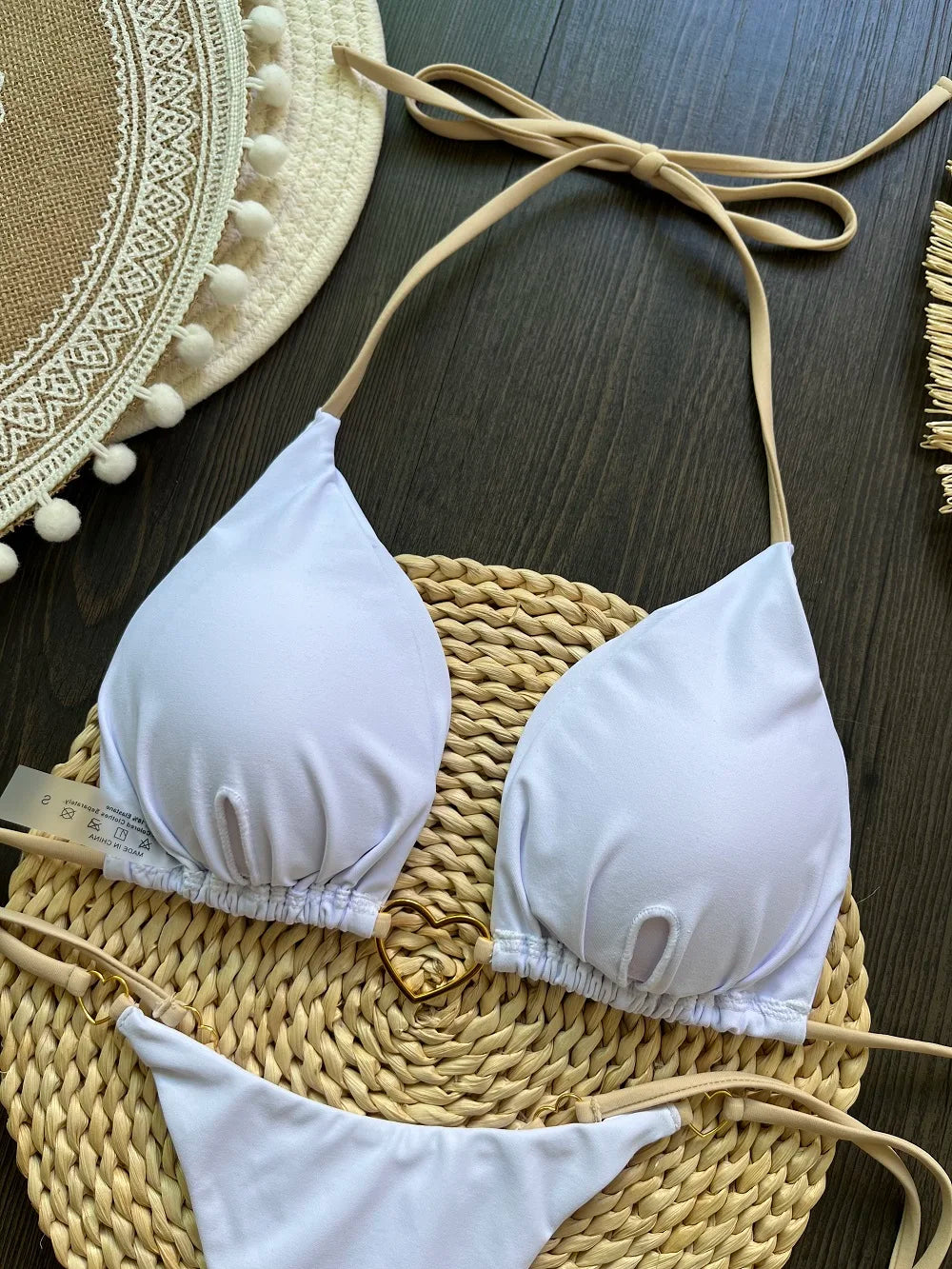 RUOTONSEPT Sexy Halter Solid color Bikini Set Women's Swimsuit Two-piece Triangle Thong Swimwear Bathing Suit Brazilian Biquinis - AMULET RING STORE