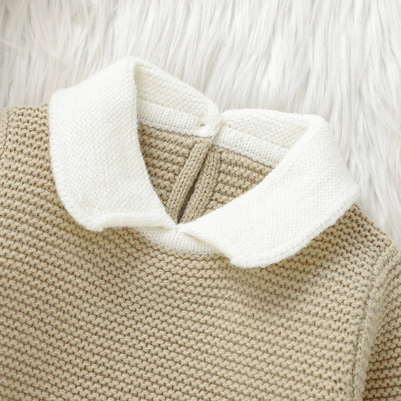 Autumn Baby Clothes Sets Knit Infant Boy Girl Sweater Long Sleeve+Romper Sleeveless Newborn Kid Pullover+Jumpsuit Foot Wrap 0-9M - AMULET RING STORE