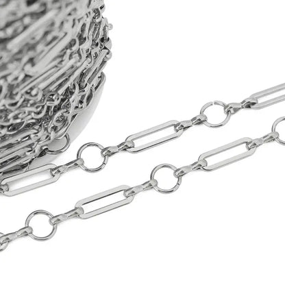 1M Heavy Chunky Hip Hop Chain Stainless Steel Frosted Oval Link Chains for DIY Men Jewelry Making Punk Necklace Bracelet Chain - AMULET RING STORE