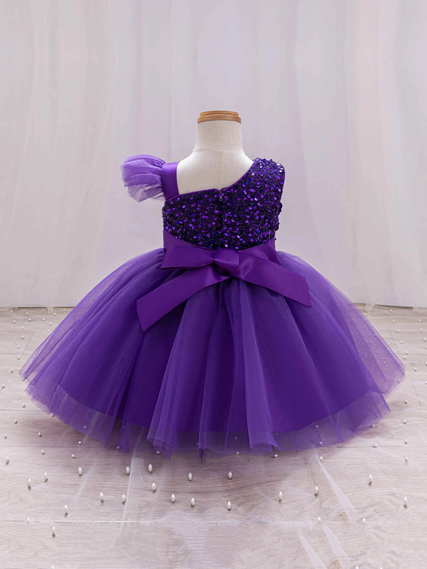 Girls  princess dress 1-5 Y baby Girls wedding sleeveless three-dimensional butterfly mesh carnival birthday party evening dress