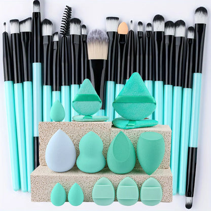 8/20Pcs Eye Makeup Brush Set Portable Soft Makeup Tool Eyeshadow Blending Detail Cosmetics Brush Kit with Makeup Egg Powder Puff - AMULET RING STORE