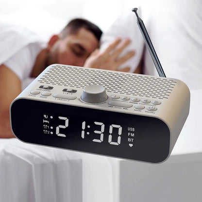 Digital Alarm Clock Radio LED Display Digital Radio Rechargeable Clock Radio with Auto-Off Timer