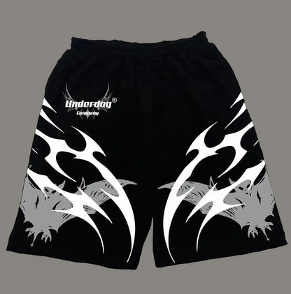 Y2K Vintage Gym Shorts Men Women Sports Low Waist Distressed Design Cotton Blend Quick Dry Athletic Wear Retro Street Style