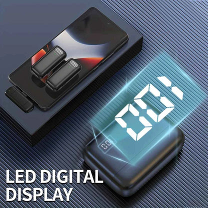 Wireless  Microphone Lavalier with Charging Case Windproof Fleece Suitable for Phones Laptop Devices with Noise canceling MIC