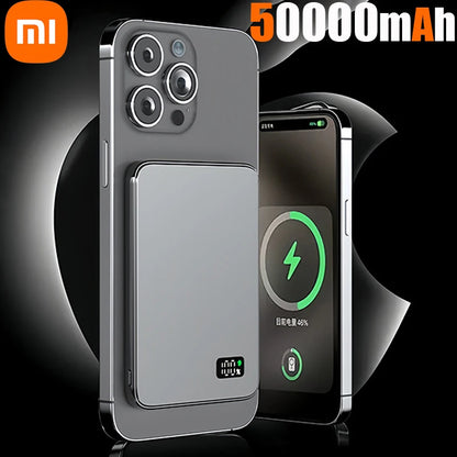 Xiaomi MIJIA 50000mAh Ultra Thin Power Bank for Magnetic Wireless Fast Charging LED Display Portable Battery For iPhone Samsung