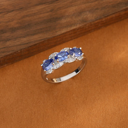 Exquisite Blue CZ Ring for Women | Premium 925 Sterling Silver | High-Quality Fashion Jewelry Gift Wedding Ring
