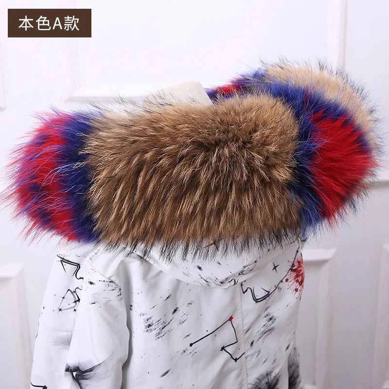 Raccoon Fur Collar 100% Real Fur Fashion Scarves For Ladies Neck Warmer Women Winter Natural Fur Scarf Decor White Fur Scarf