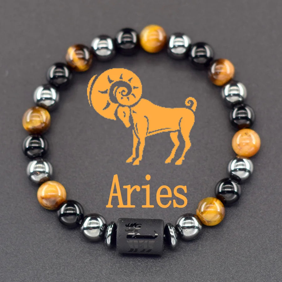 12 Zodiac Sign Bracelet Homme Constellation Bracelet for Men Aries Virgo Leo Libra Charm Bangle Women Friendship Jewelry on Hand