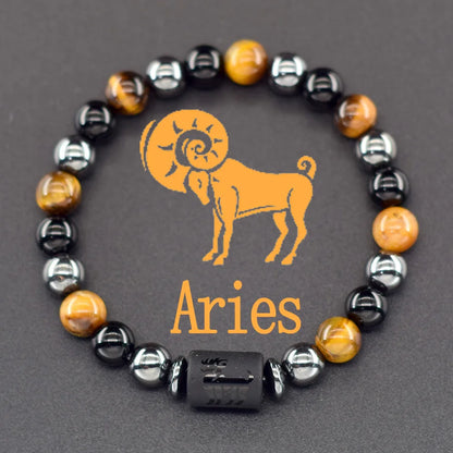 12 Zodiac Sign Bracelet Homme Constellation Bracelet for Men Aries Virgo Leo Libra Charm Bangle Women Friendship Jewelry on Hand