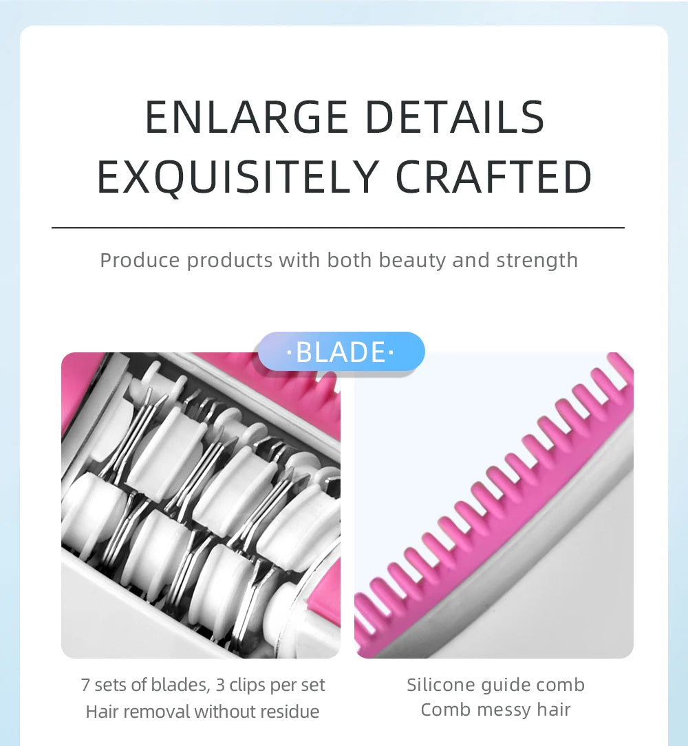 Kemei Women's Electric Epilator Rechargeable Body Hair Removal Machine Shaving for Private Part Bikini Facial Armpit Depilation - AMULET RING STORE