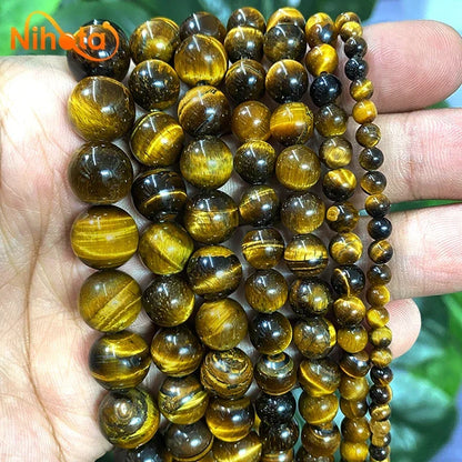 Natural Stone Beads Round Agates Turquoises Amazonite Quartz Lava Tiger Eye Beads