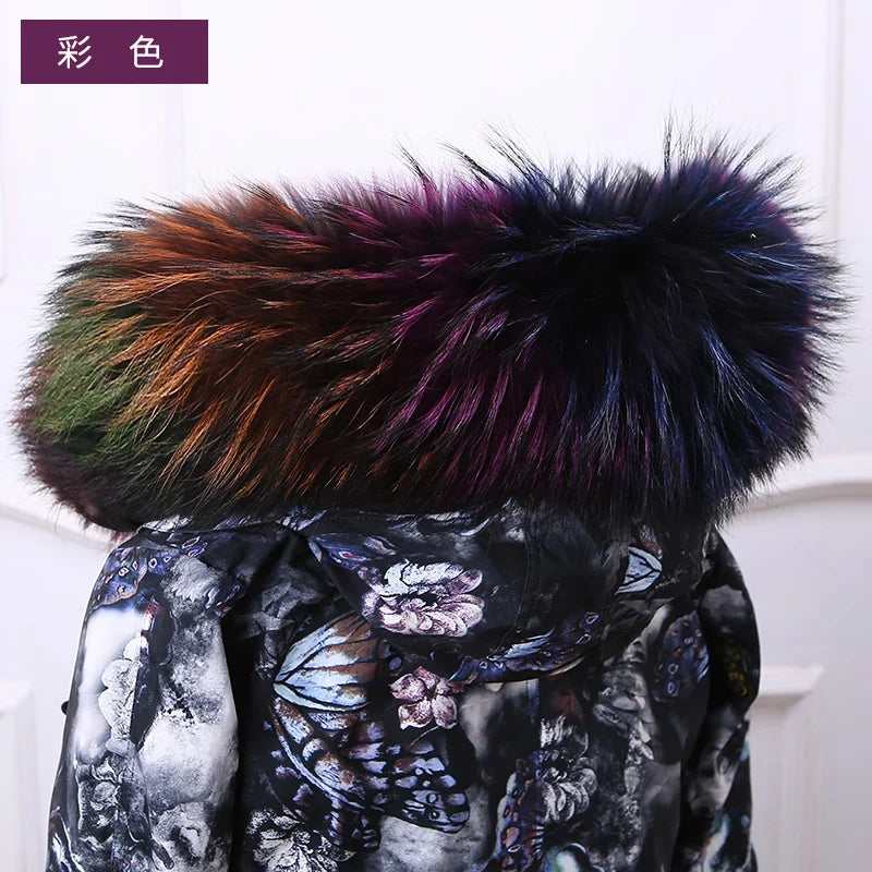 Raccoon Fur Collar 100% Real Fur Fashion Scarves For Ladies Neck Warmer Women Winter Natural Fur Scarf Decor White Fur Scarf