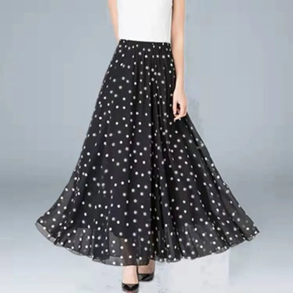 Chiffon Floral Maxi Summer Skirt Women Long High Waist Holiday Dance Skirt Elegant Beach Boho Hot Sale Lady Vintage Girl Fairy