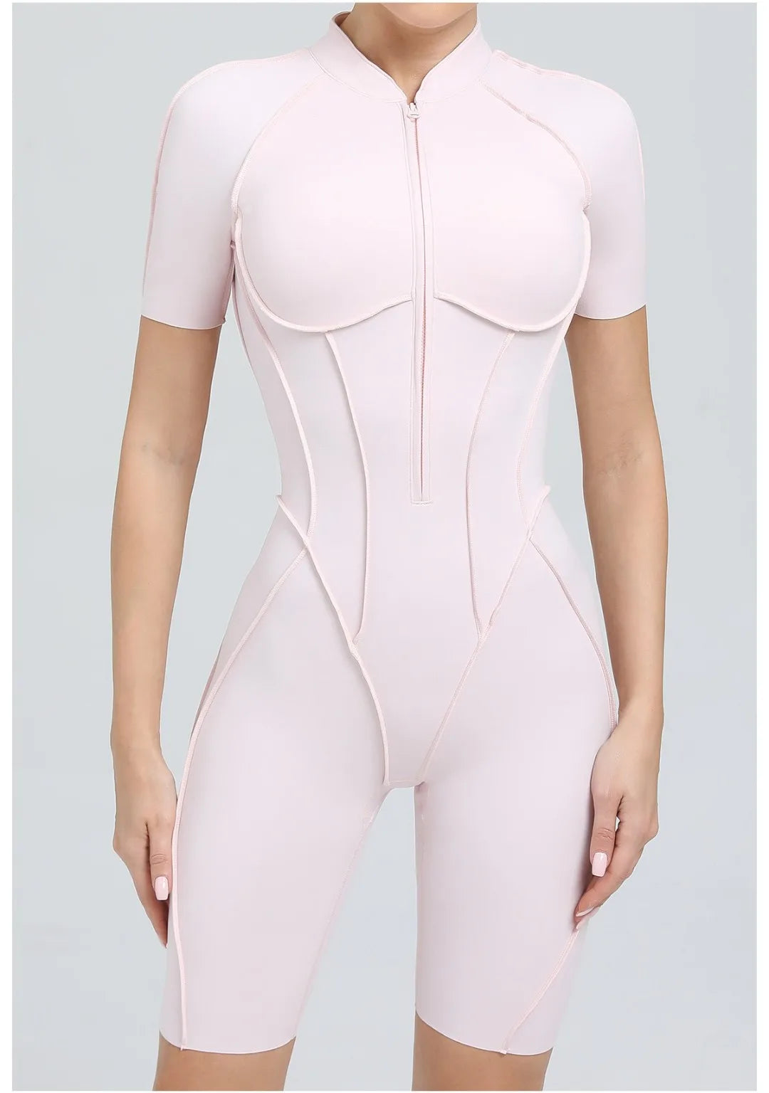 Seamless Yoga Jumpsuit Sports Fitness Backless Tight Zipper Long-sleeved One-Piece Workout Clothes Gym Leggings Sportswear