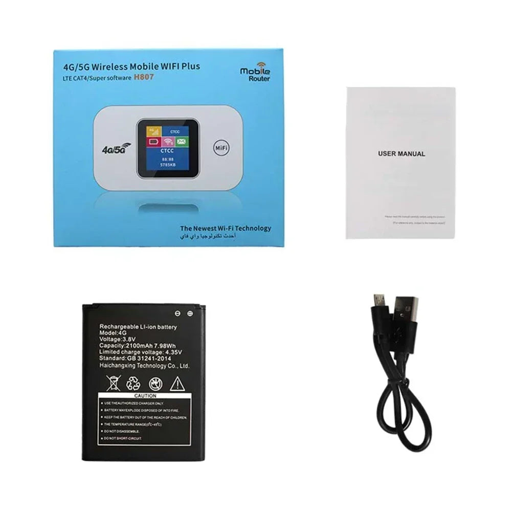 4G 5G WiFi 6 Mobile Hotspot Router Support 10 Users with SIM Card Slot Wireless Router Portable WiFi Hotspot for Home Travel - AMULET RING STORE