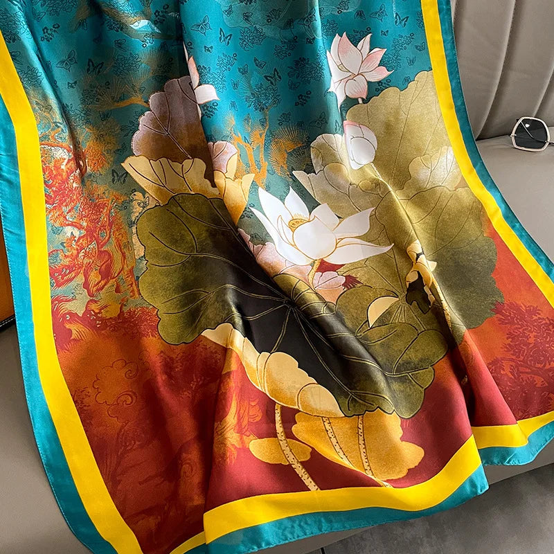 Spring Scarf Women's Luxury Design Polyester Material Smooth Scarf Soft Shawl Beach - AMULET RING STORE