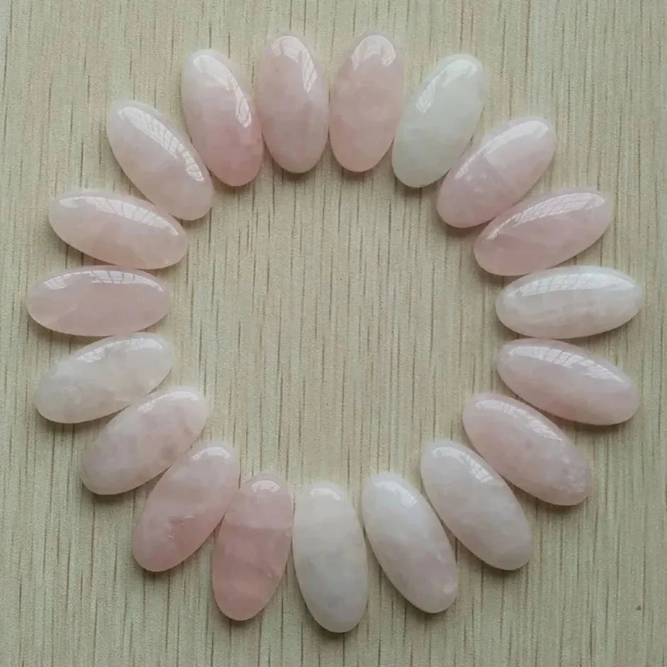 Fashion Mix natural Stone oval cabochons beads diy Jewelry accessories making 15x30mm Wholesale 20pcs/Lot fast shipping - AMULET RING STORE