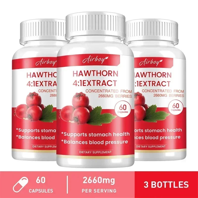 Hawthorn Berry Extract Capsule - Supports Digestive Health, Promotes Energy Production, Blood Circulation, and Boosts Immunity - AMULET RING STORE