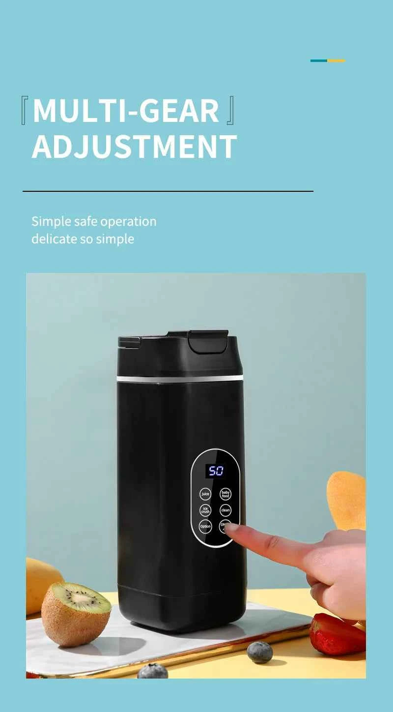 Portable USB Rechargeable Juicer Blender, Ice Crushing Fruit Juice Cup, Home & Outdoor Use, 12 Blades