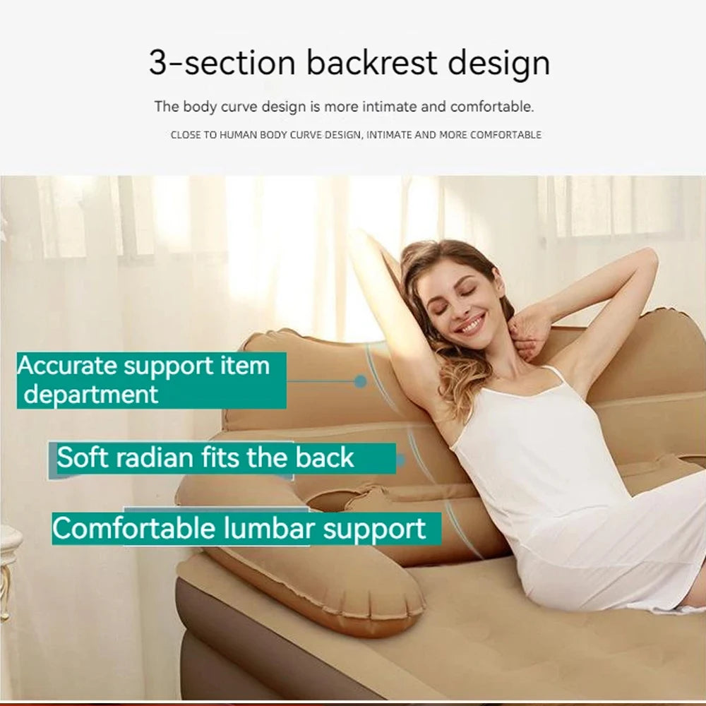 2 Persons Inflatable Mattress Indoor Outdoor Air Cushion 48cm High Bed