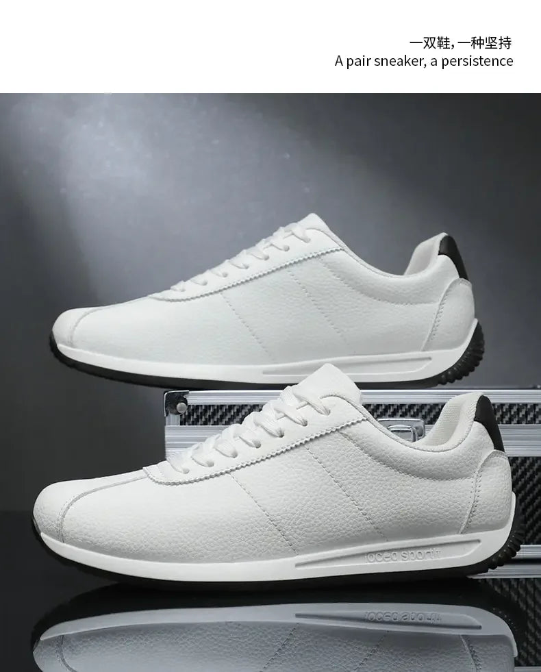 Leisure Running Summer Fashion Anti Slip Mountaineering PU Leather Sports Shoes Tennis Trend Hot Selling Men White Flat Shoes - AMULET RING STORE