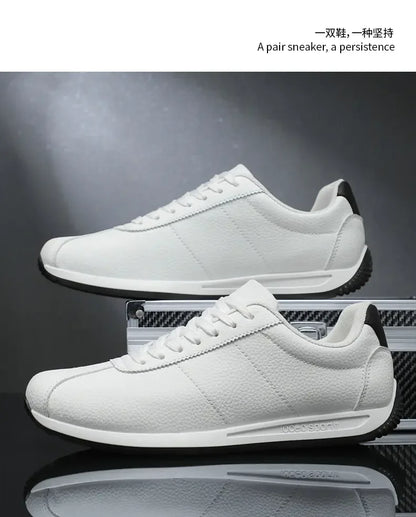 Leisure Running Summer Fashion Anti Slip Mountaineering PU Leather Sports Shoes Tennis Trend Hot Selling Men White Flat Shoes - AMULET RING STORE