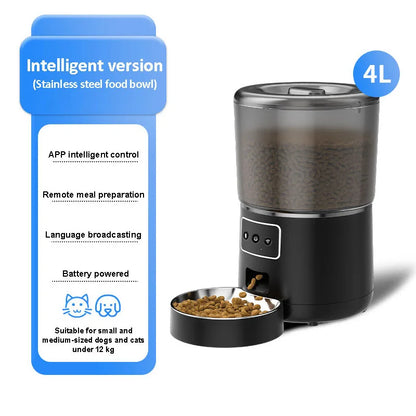 Pet Dog Automatic Feeder 4L Remote APP Timed Quantitative WIFI Intelligent Feeding Machine Cats & Dogs Universal Dog Accessories - AMULET RING STORE