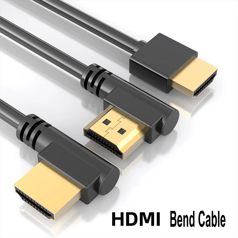 90 Degree HDMI 2.0 Cable - Graphene Enhanced for Space-Saving Installations | 8K, 3D & High Refresh Rate Aux Cable Hdmi Cable - AMULET RING STORE
