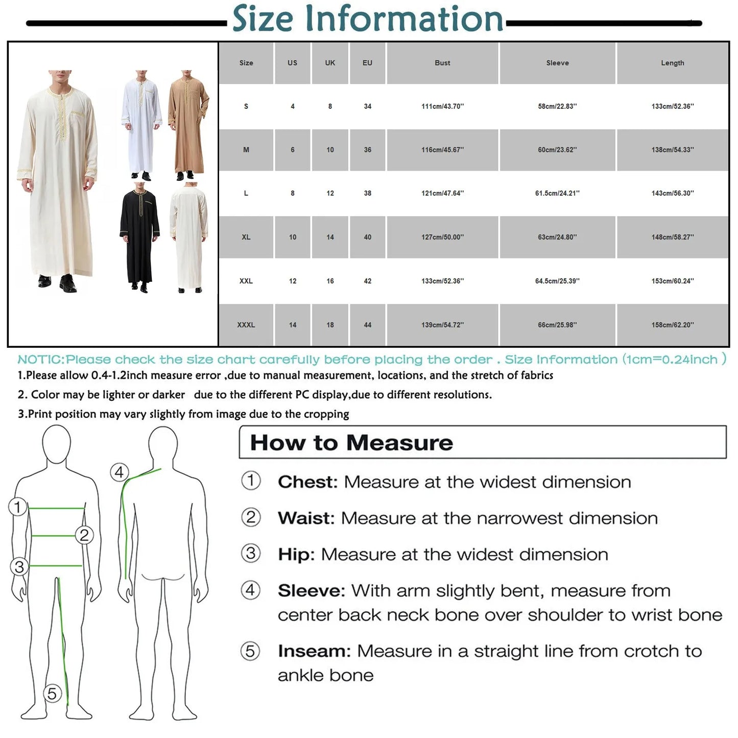 Traditional Muslim Clothing Men's Muslim Shirt robe embroidery Islamic Royalty Dubai Robe O-Neck Long Sleeve Retro Loose Abaya - AMULET RING STORE