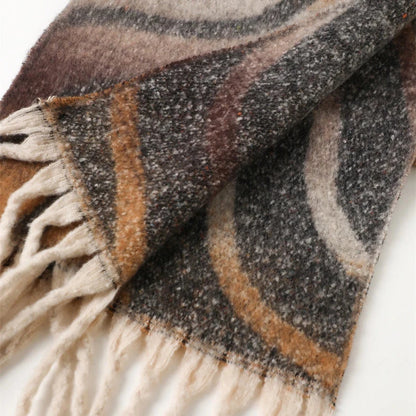 2025 New Rainbow Color Stripe Winter Warm Women Scarf Cashmere Luxury Shawls Thick Neckerchief Hijab Wraps Pashmina Foulard