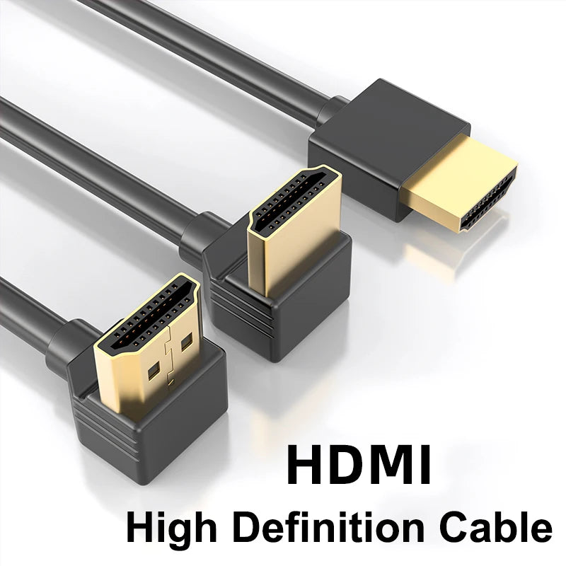 90 Degree HDMI 2.0 Cable - Graphene Enhanced for Space-Saving Installations | 8K, 3D & High Refresh Rate Aux Cable Hdmi Cable - AMULET RING STORE