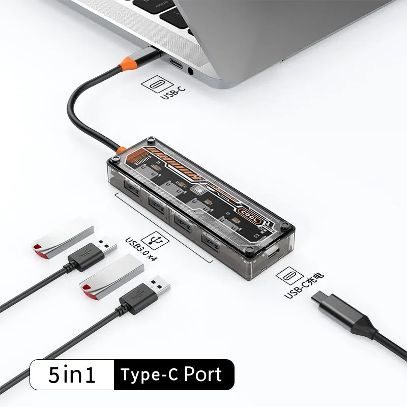 Basix 10 in 1 USB C HUB 4K30Hz Dock Station Type C to HDMI-Compatible RJ45 Ethernet PD100W for MacBook iPad Huawei Sumsang Phone