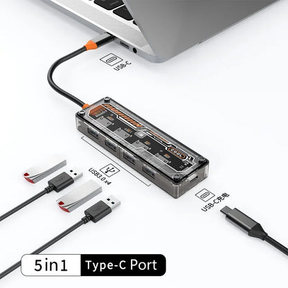 Basix 10 in 1 USB C HUB 4K30Hz Dock Station Type C to HDMI-Compatible RJ45 Ethernet PD100W for MacBook iPad Huawei Sumsang Phone