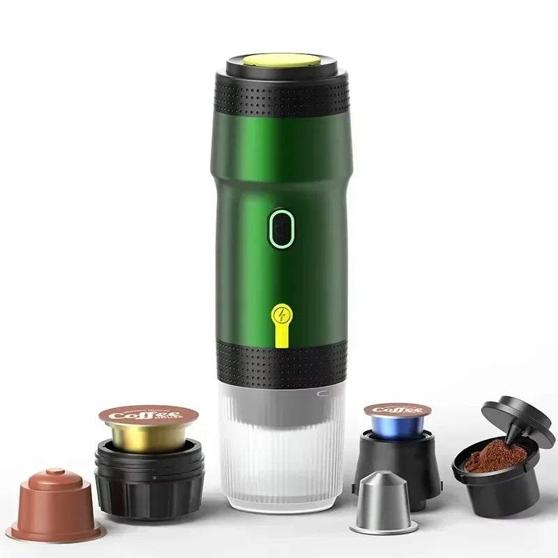 Electric Portable Coffee Machine Portable Italian Espresso Machine for Car & Home 3-in-1 Capsule Powder Travel Coffee Maker - AMULET RING STORE