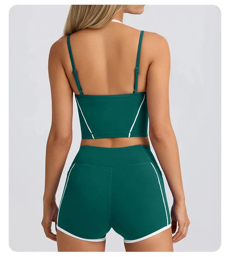 ‌Women's Tracksuits High Waist Yoga Shorts - Butt Lifting Gym Fitness Elastic Tight Naked Workout Shorts Yoga Set Sportswear