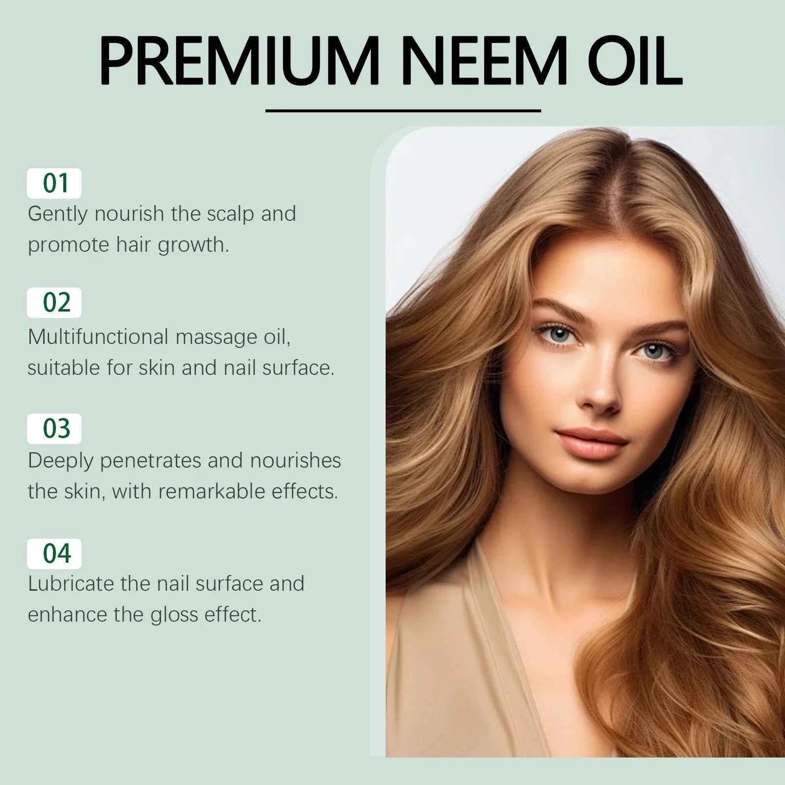 EELHOE 100ml Neem Oil Serum Cleansing Skin Plump Hair Growth Nail Top Coat Care Multi-purpose Essence Pure Natural Daily Care