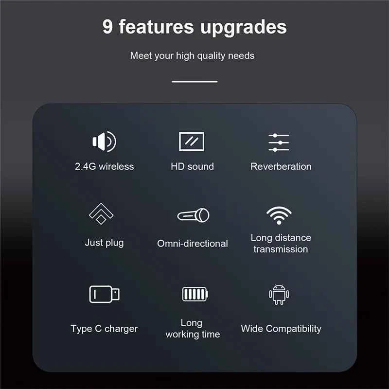 Wireless Lavalier Recording Microphone Dual Channel Lapel Mic System with 98ft For Smartphone DSLR Camera DV Vlog YouTube Live