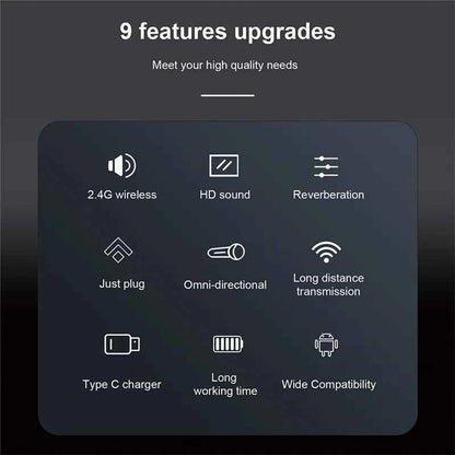 Wireless Lavalier Recording Microphone Dual Channel Lapel Mic System with 98ft For Smartphone DSLR Camera DV Vlog YouTube Live