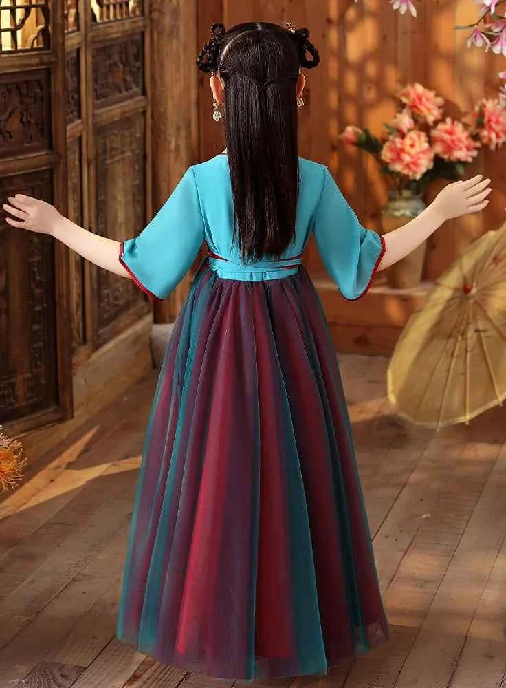 Summer Girls' Hanfu Dress Princess Costume Children's Dresses Kids Vintage Party Baby Girl Dress Cosplay Girls Clothes Vestidos