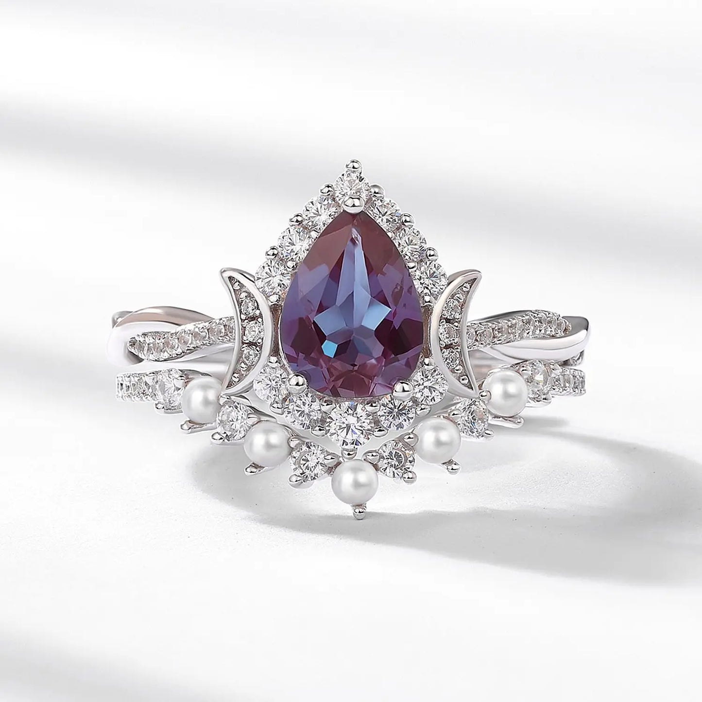 ALLNOEL Natural Alexandrite 925 Silver Ring Health rings for Women Weight Loss Fatigue Pressure Fatigue Relief Yoga Jewelry Gift