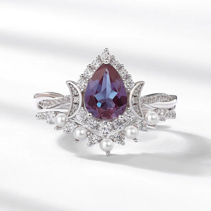 ALLNOEL Natural Alexandrite 925 Silver Ring Health rings for Women Weight Loss Fatigue Pressure Fatigue Relief Yoga Jewelry Gift