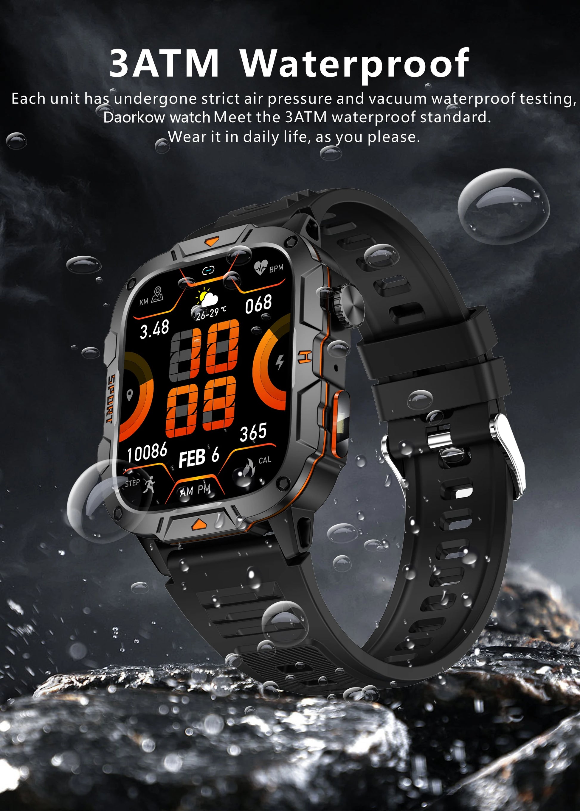 New Full Touch Smart Watch Men For Android Xiaomi Blood Pressure Oxygen Fitness Watch Waterproof LED Flashlight SmartWatch 2024 - AMULET RING STORE